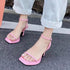 Luxury Square Toe Cross Strap Heels